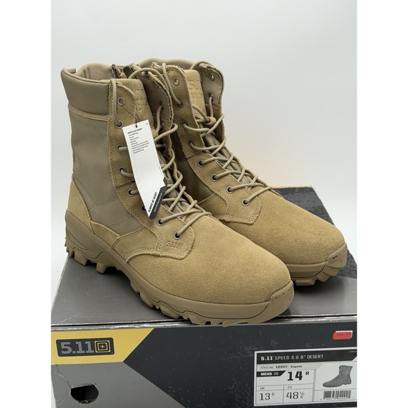 5.11 Tactical Speed 3.0 8" Boots Mens 14 Desert Coyote Combat Hiking Side Zip - Picture 3 of 11